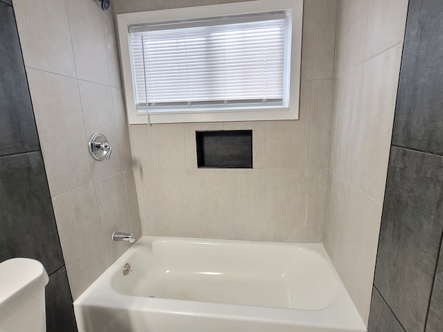 full bathroom with shower / bathing tub combination and toilet