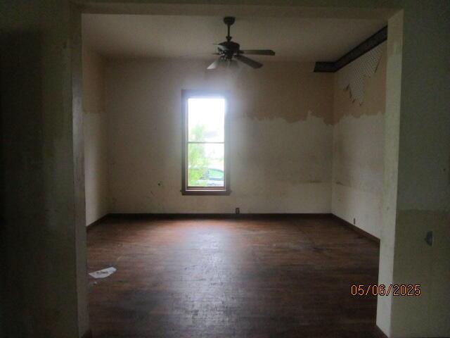 408 W Burr Oak St, Centreville, MI 49032 - unfurnished room featuring ceiling fan and wood finished floors