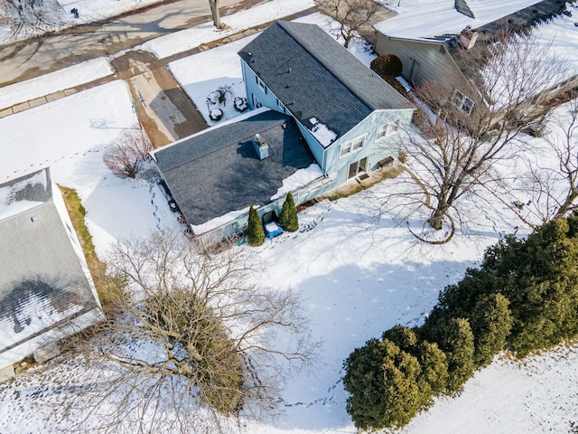 view of snowy aerial view