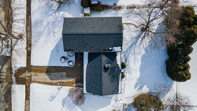 view of snowy aerial view