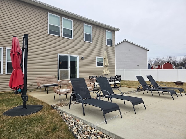 back of house with a patio area and fence