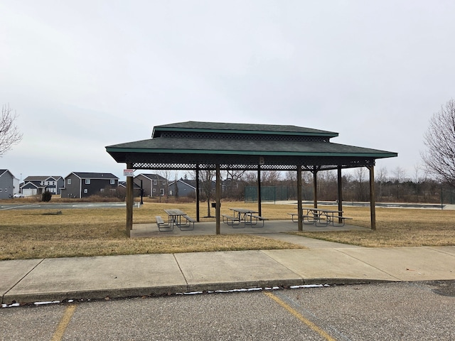 view of home's community featuring a gazebo and a lawn