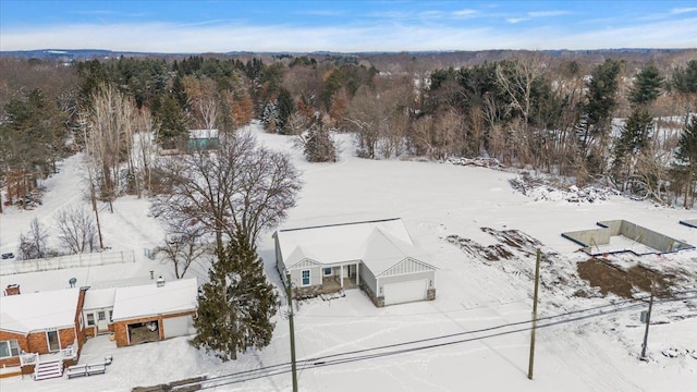 view of snowy aerial view