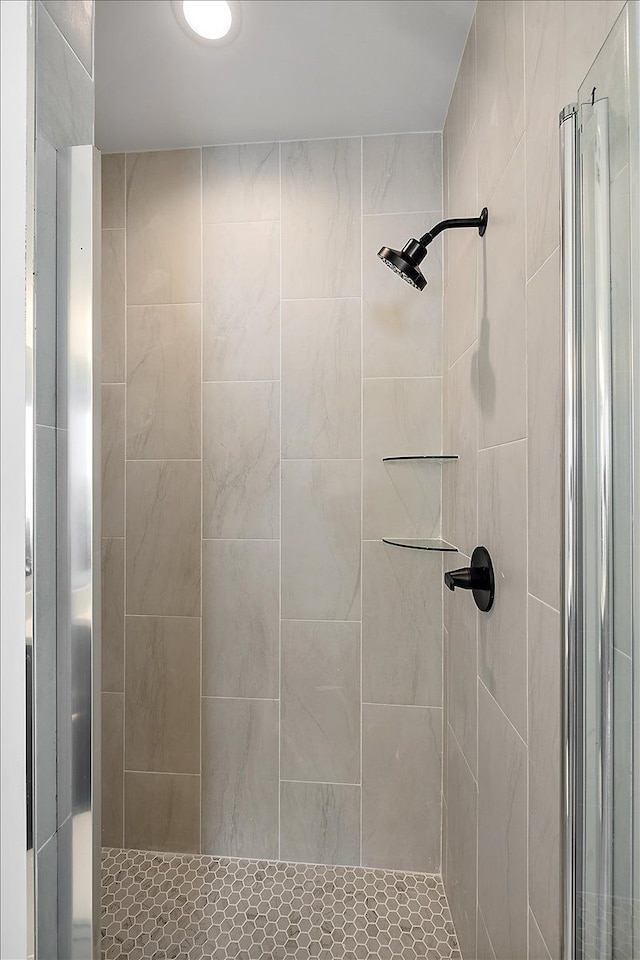 bathroom featuring a shower stall