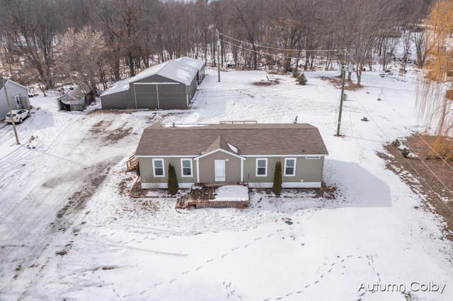 view of snowy aerial view