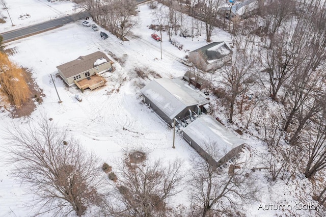 view of snowy aerial view