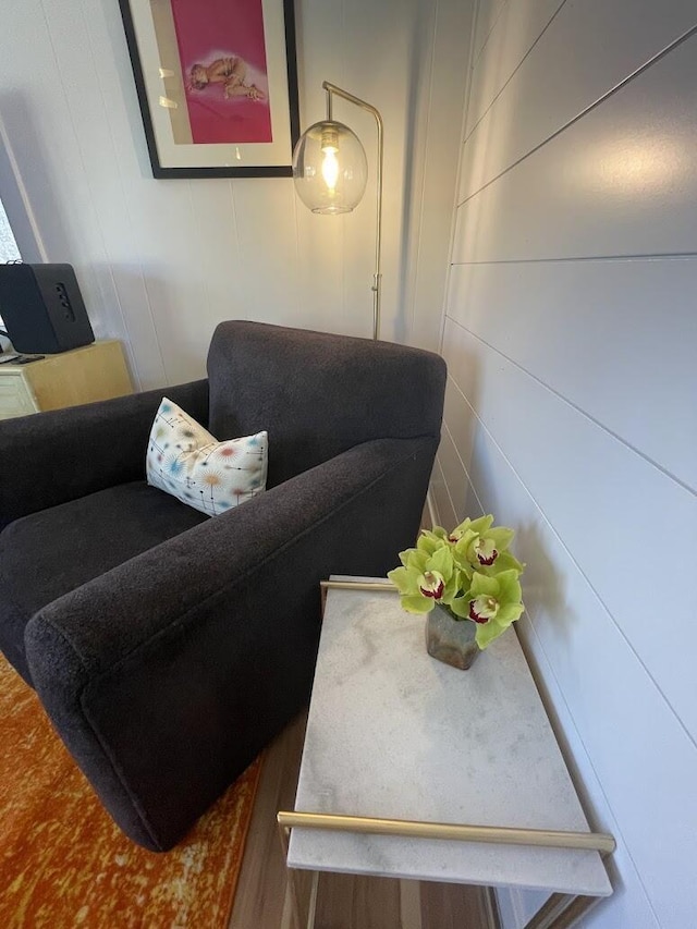 living area featuring wood finished floors