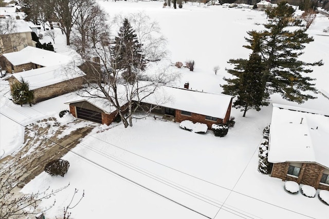 view of snowy aerial view