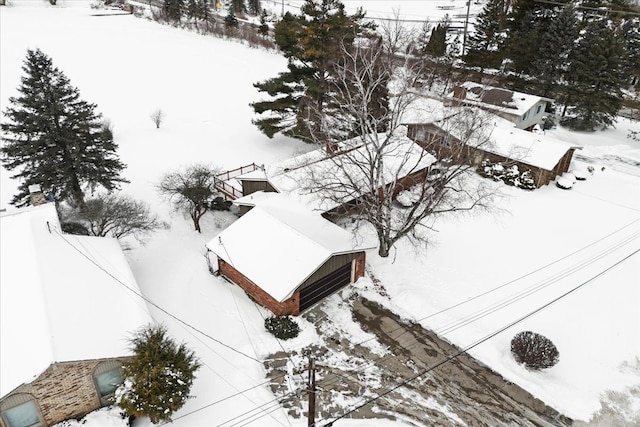 view of snowy aerial view