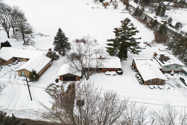 view of snowy aerial view