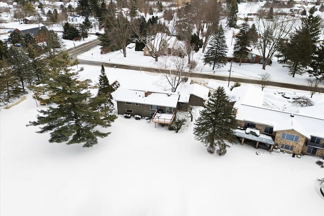 view of snowy aerial view