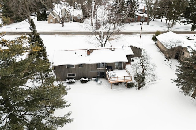 view of snowy aerial view