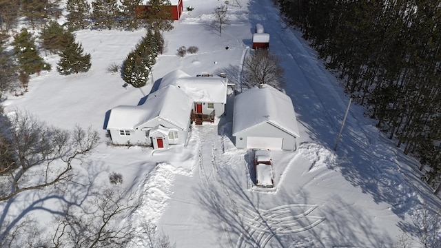 view of snowy aerial view