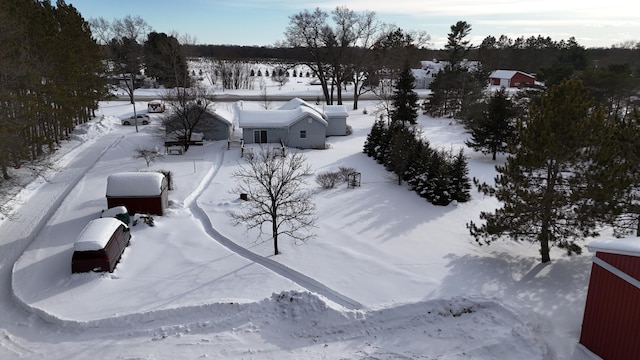 view of snowy aerial view