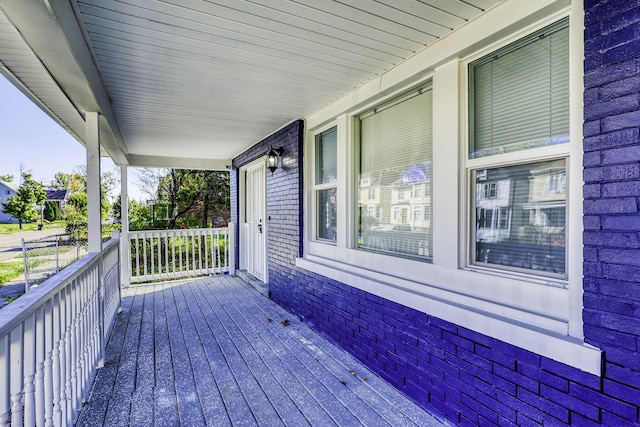 wooden deck with a porch