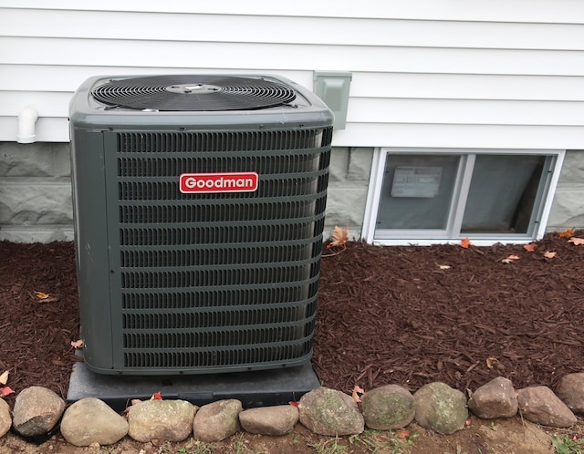 exterior details with central air condition unit