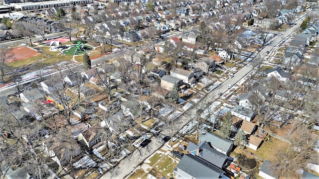 bird's eye view featuring a residential view