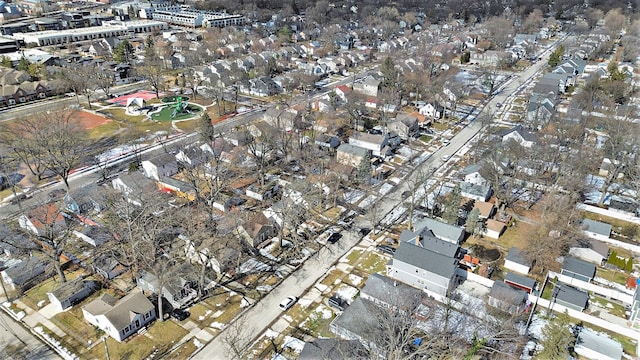 aerial view with a residential view