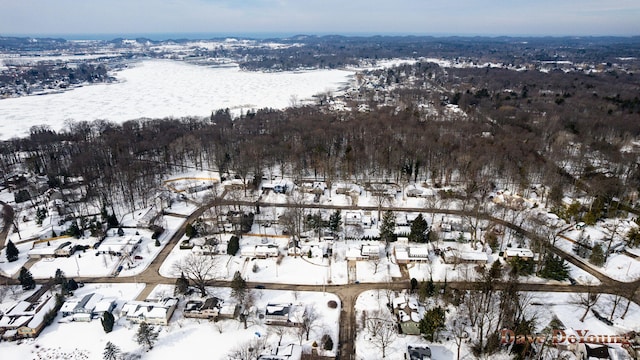 view of snowy aerial view