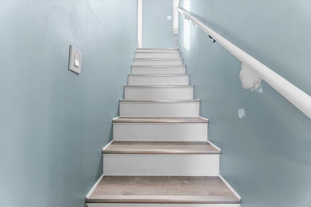 stairs with baseboards