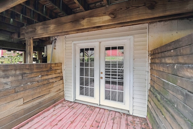 property entrance with french doors