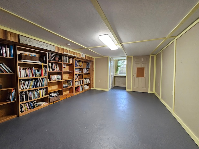 basement with baseboards