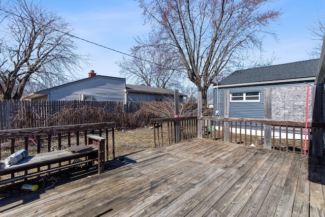 deck featuring fence