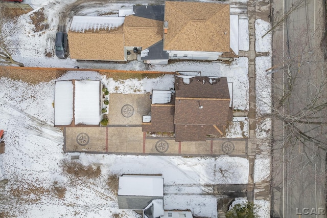 view of snowy aerial view