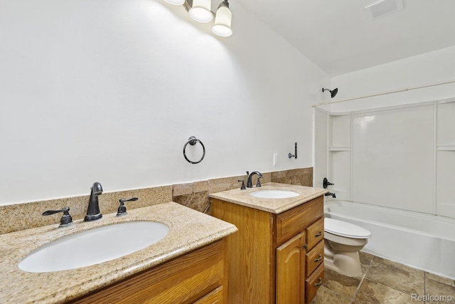 1869 Midchester Dr, West Bloomfield, MI 48324 - bathroom featuring vanity, toilet, and tub / shower combination