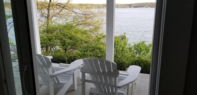 balcony with a water view