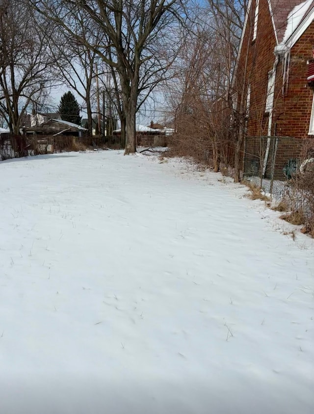 view of snowy yard