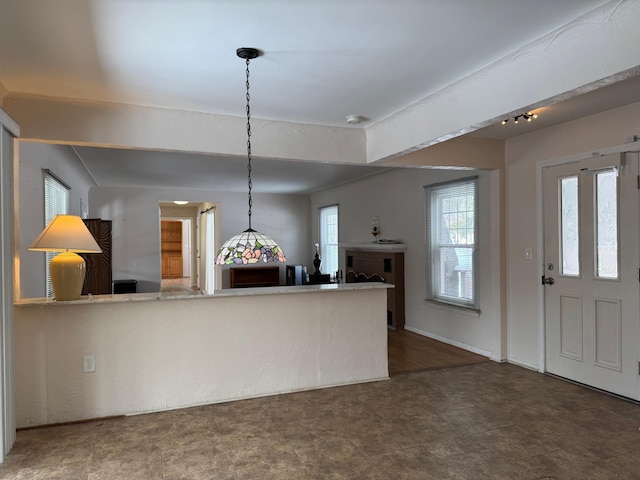 kitchen with pendant lighting