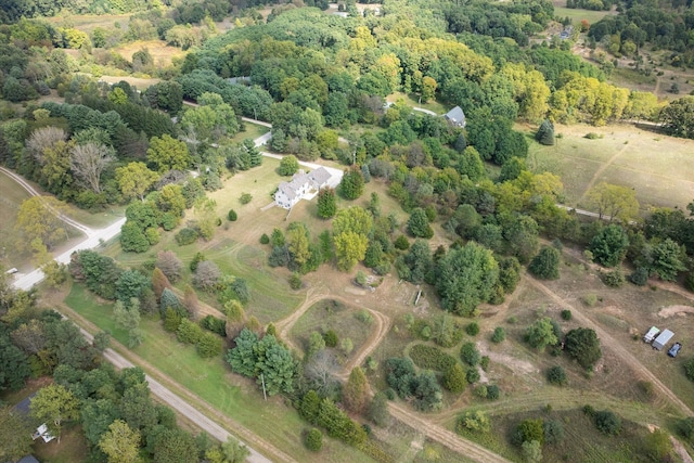 aerial view featuring a rural view