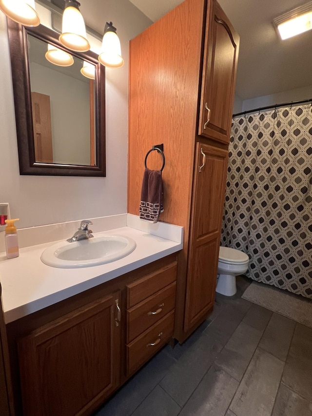 full bath with toilet and vanity