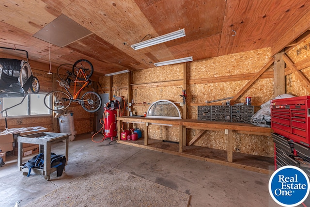 interior space featuring attic access