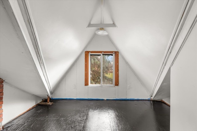 additional living space featuring lofted ceiling