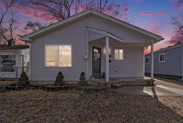 view of front of property with covered porch