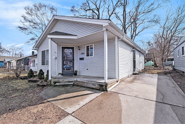 view of front of home with fence