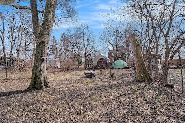 view of yard with fence