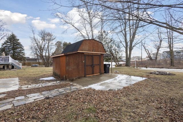 view of shed