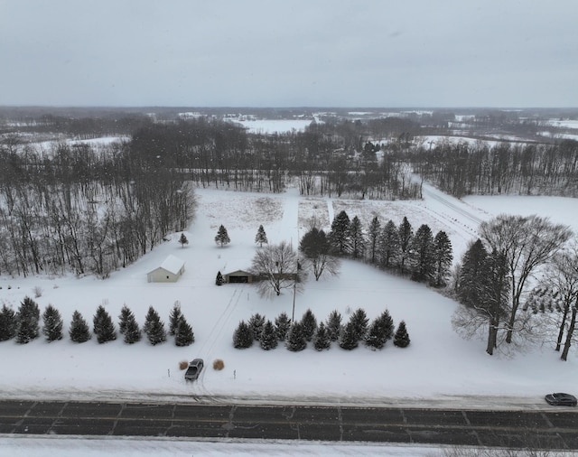 view of snowy aerial view