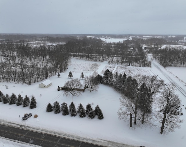 view of snowy aerial view