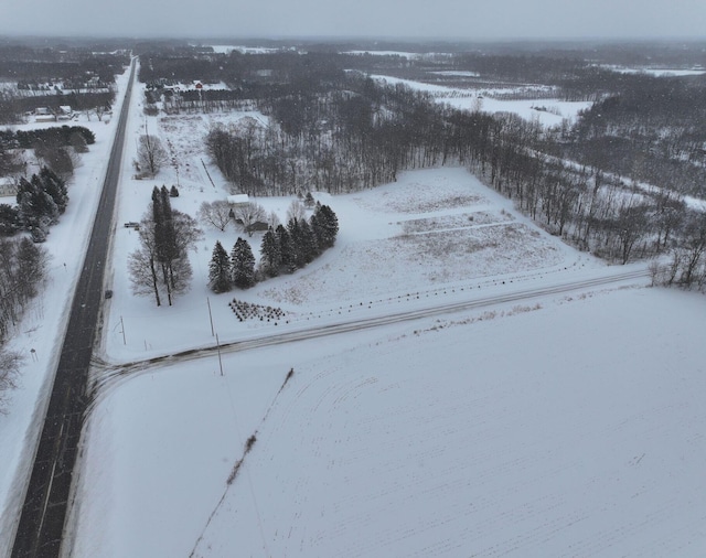 view of snowy aerial view