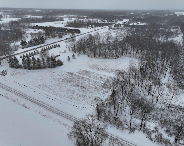 view of snowy aerial view