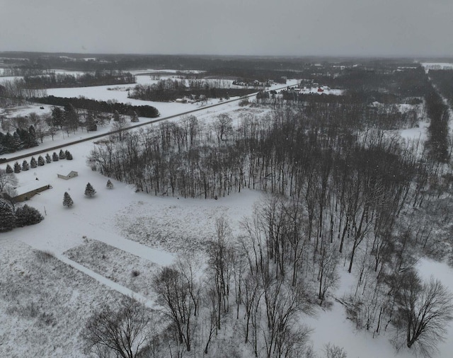 view of snowy aerial view