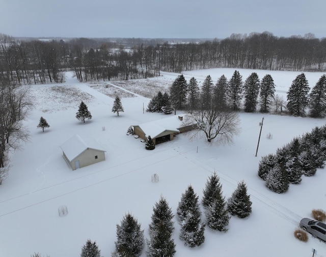 view of snowy aerial view