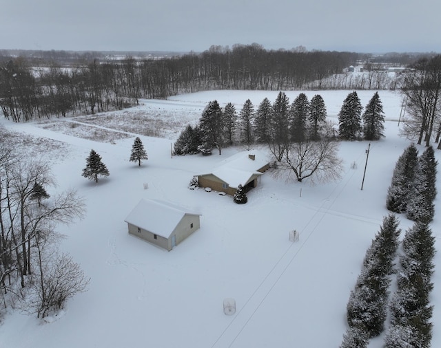 view of snowy aerial view