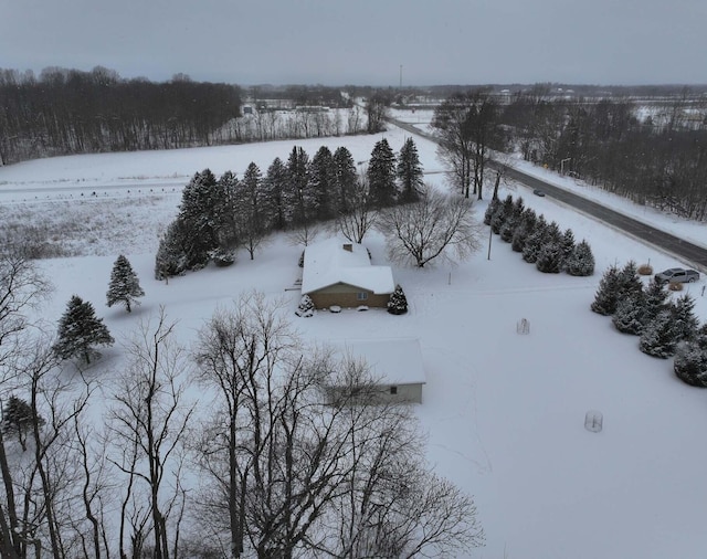 view of snowy aerial view