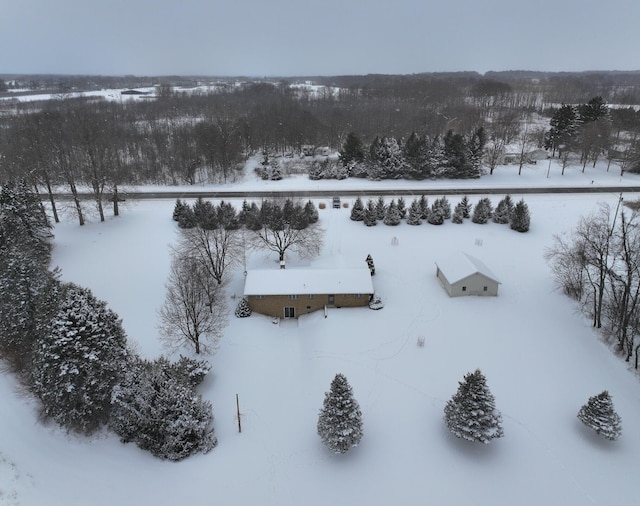 view of snowy aerial view