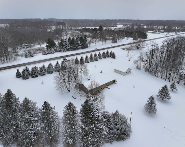 view of snowy aerial view